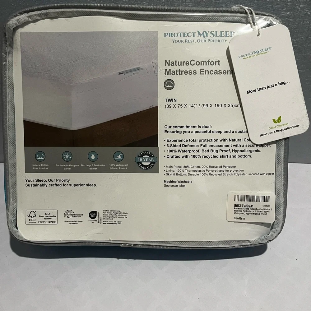 ProtectMySleep® Cotton Terry Mattress -Waterproof, Zippered 12-17 in (Twin)